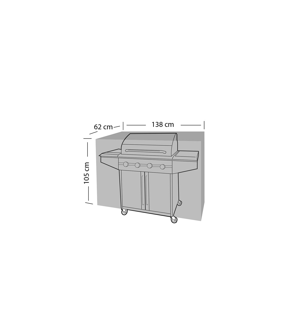 Κάλυμμα BBQ M - 138x62x105 cm HCC5657