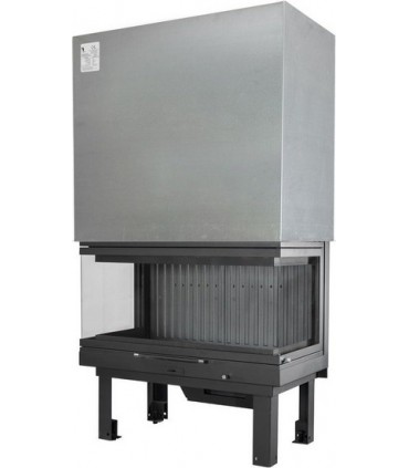 Ενεργειακό Tζάκι Πανοραμικό Τ-90 BG 23kW με Πλαϊνό Τζάμι 43cm (A90PABG) Με Πόρτα Ανοιγόμενη-Συρόμενη