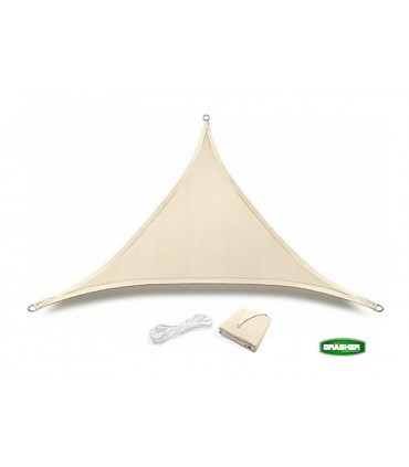 GRASHER E220 ΠΑΝΙ ΣΚΙΑΣΗΣ ΜΕ ΚΡΙΚΟΥΣ ΕΚΡΟΥ 5Χ5m ΤΡΙΓΩΝΟ 00201255