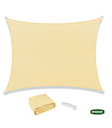 GRASHER E220 ΠΑΝΙ ΣΚΙΑΣΗΣ ΜΕ ΚΡΙΚΟΥΣ ΕΚΡΟΥ 5Χ5m ΤΕΤΡΑΓΩΝΟ 00201250